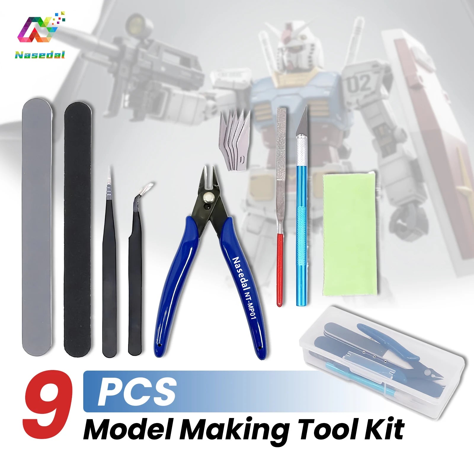 9pcs Model Basic Tools for Gundam Craft DIY Model Car Hobby Building Repairing Assembly Tool Beginner Handmade Scissors Tweez