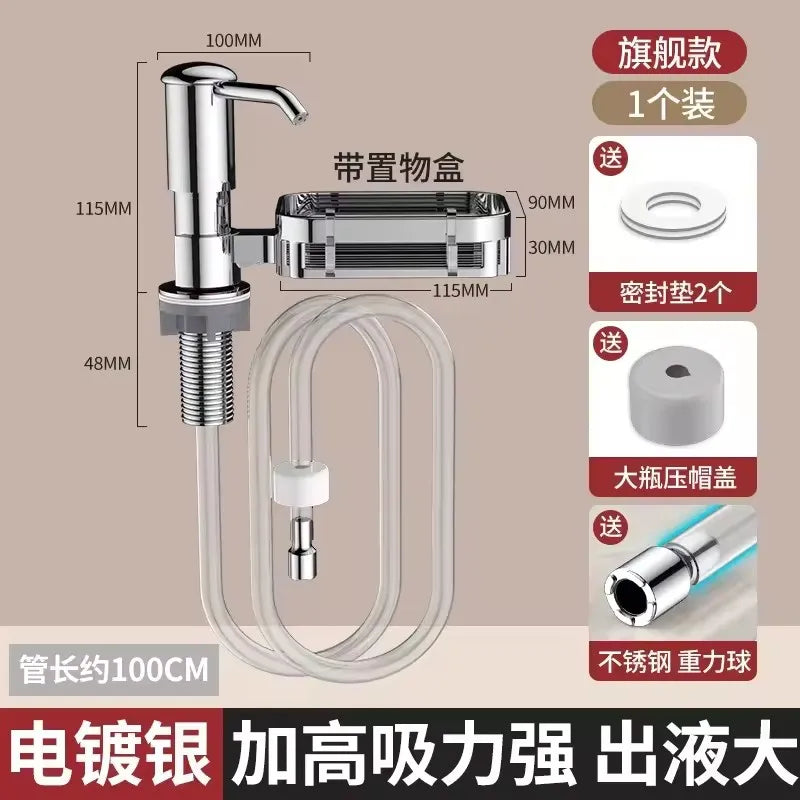 Soap Dispenser for Kitchen Sink, Kichen Sink Soap Dispenser,Extension Tube kit, Under Sink Soap Dispenser Pump, No Need More 