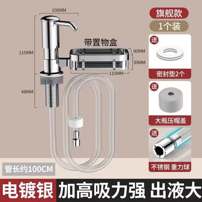 Soap Dispenser for Kitchen Sink, Kichen Sink Soap Dispenser,Extension Tube kit, Under Sink Soap Dispenser Pump, No Need More 