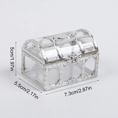 Vintage Treasure Chest Storage Box Transparent Pirate Candy Jewelry Display Box for Wedding Party Birthday