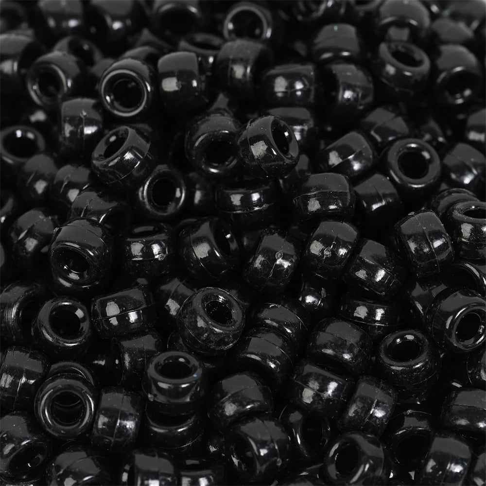 IYOE 100Pcs Pony Beads 6x9mm Glitter Acrylic Beads Luminous Spacer Beads For Diy Craft Jewelry Bracelets Making Hair Supplies