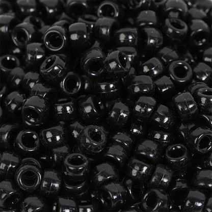 IYOE 100Pcs Pony Beads 6x9mm Glitter Acrylic Beads Luminous Spacer Beads For Diy Craft Jewelry Bracelets Making Hair Supplies