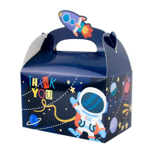 12PCS Outer Space Astronaut Party Favors Bags with Stickers Candy Treat Bags for Kids Space Theme Birthday Party