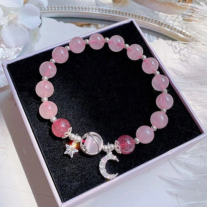 New Simple Beads Crystal Bracelet For Women Girls Korean ins Flower Fox Feather Tassel Bracelets Best Friend Jewelry Gifts 20