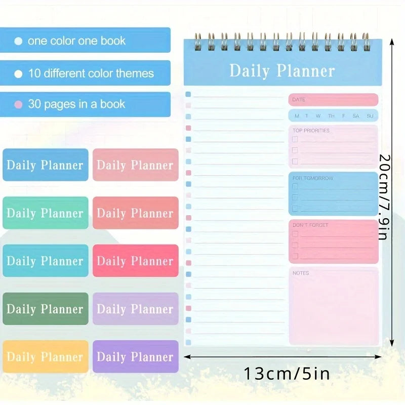 1PC Daily To Do List Notepad - 30 Laminated Sheets for Work, School, Fitness & Academic Goals Notebook - Perfect Back To Scho