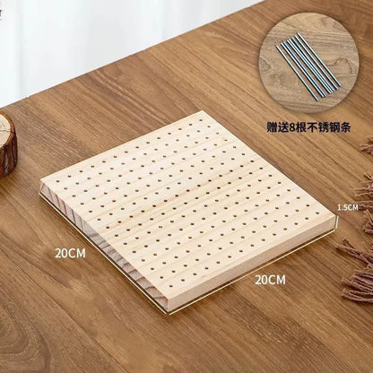 Wooden Crochet Blocking Board with Grid and Pins for Knitting Granny Squares Projects DIY Craft Gift for Beginners Adults