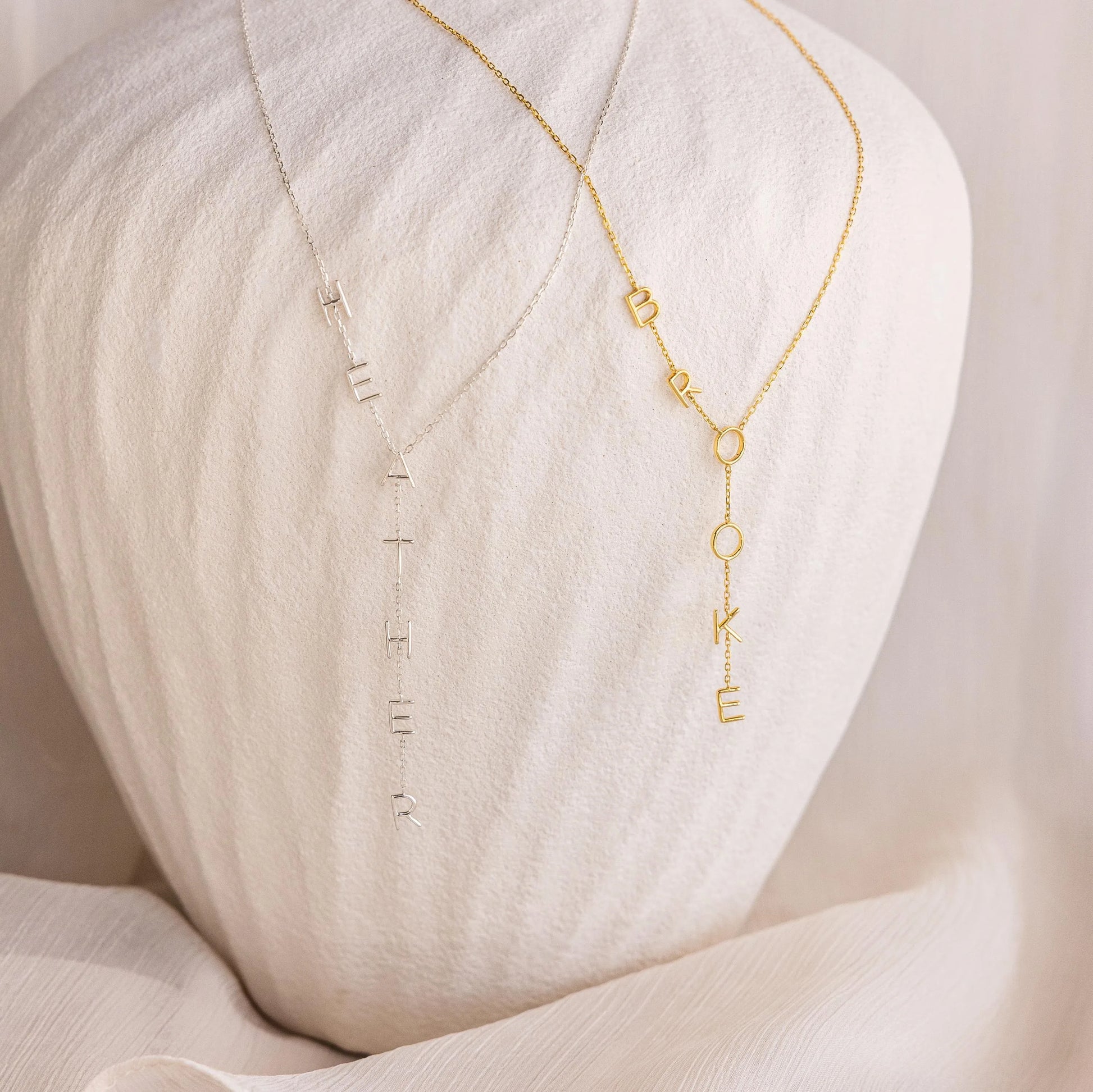 Custom Lariat Name Necklace Personalization Letter Necklaces For Women Unique Y Choker Initial Chokers Stainless Steel Jewelr