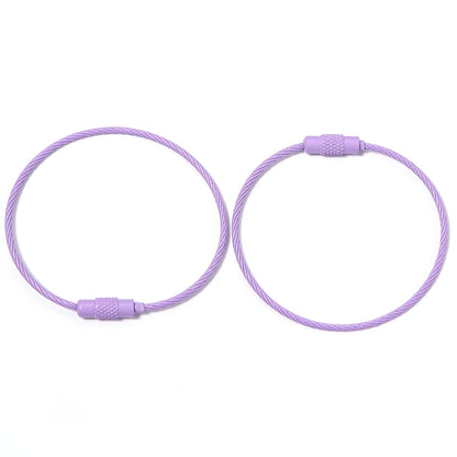 10pcs/lot Stainless Steel Wire Keychains Colorful Round Cable Loop Screw Lock Rope Rings For DIY Keyrings Key Chains Accessor