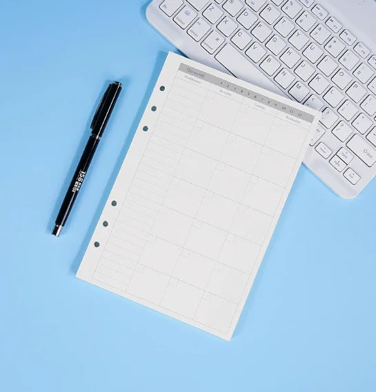 45 Sheets A5 A6 A7 Loose Leaf Notebook Refill Spiral Binder Inner Page Line Blank craft Grid Inside Paper Stationery - A6 MON