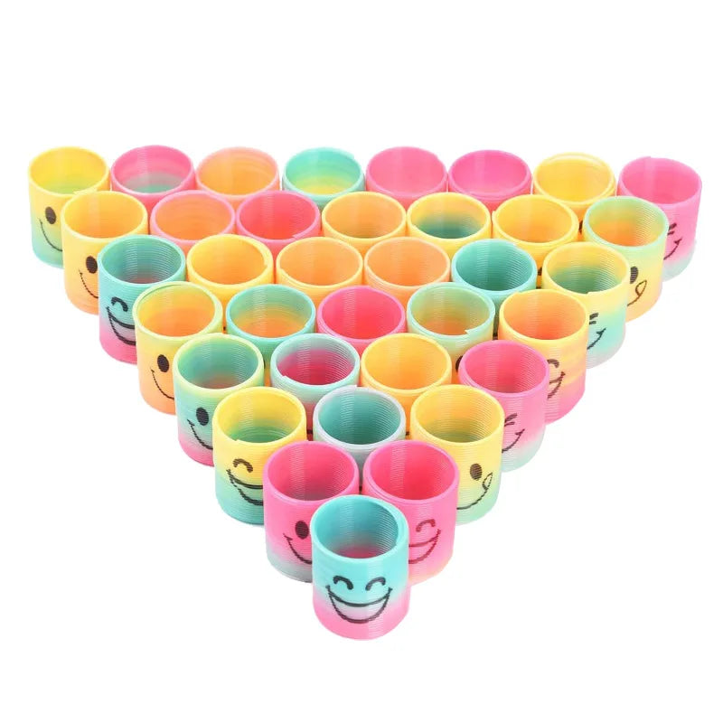 12/24 Rainbow Magic Springs Circle Toys Kids Birthday Party Favors Guests Giveaway Small Gifts Pinata Fillers Flexible Funny 
