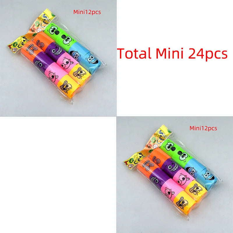 24PCS Rainbow Magic Springs Circle Toys Kids Birthday Party Favors Guests Giveaway Small Gifts Pinata Fillers Flexible Funny 