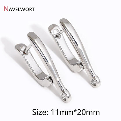 18K Gold Plated Brass Metal Earwires Basic Fasteners,Earring Fixtures,Inlaid Zircon Earring Hooks,Earring Making Supplies