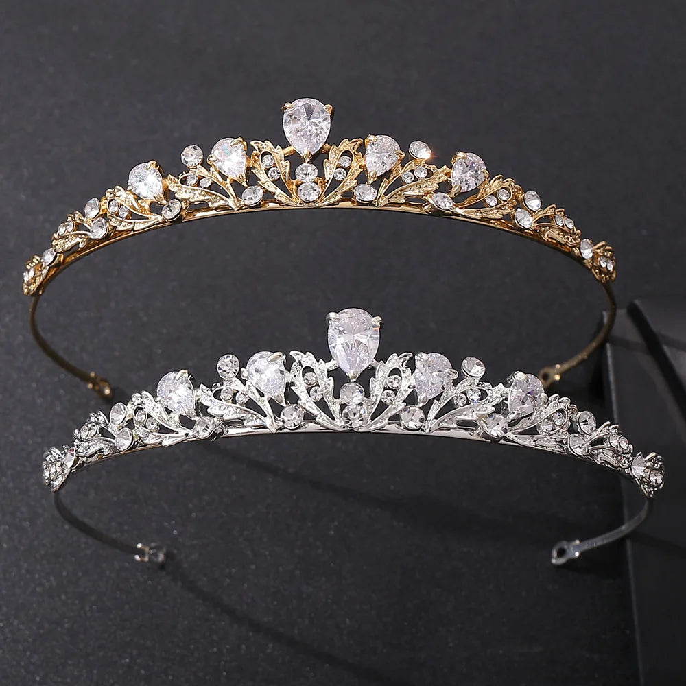 Luxury Crystal Hair Tiaras For Bride Women Prom Hairstyle Rhinestone Zircon Diadem Headband Wedding Bridal Hair Accessories