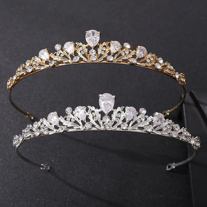 Luxury Crystal Hair Tiaras For Bride Women Prom Hairstyle Rhinestone Zircon Diadem Headband Wedding Bridal Hair Accessories
