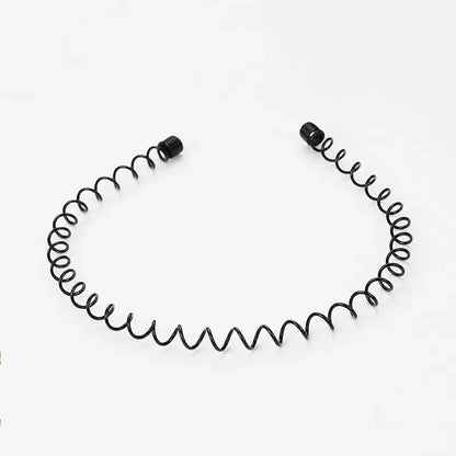 Unisex Black Elastic Non Slip Simple Metal Headbands For Men Women Wavy Hairband Spring Hair Hoop Fashion Hair Accessories - 