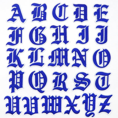 New 1PC Gothic Alphabet Embroidery Patches Iron On Letter Patch A-Z Patch Embroidered Patch Sew On Patches For Clothing Name 