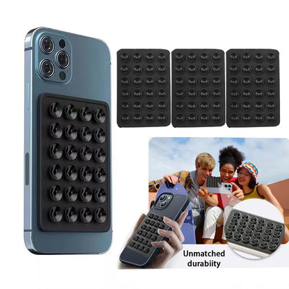 Multifunctional Mobile Phone Silicone Suction Cup 24 Square Mobile Phone Single-Sided Case Anti-Slip Holder Mount Suction