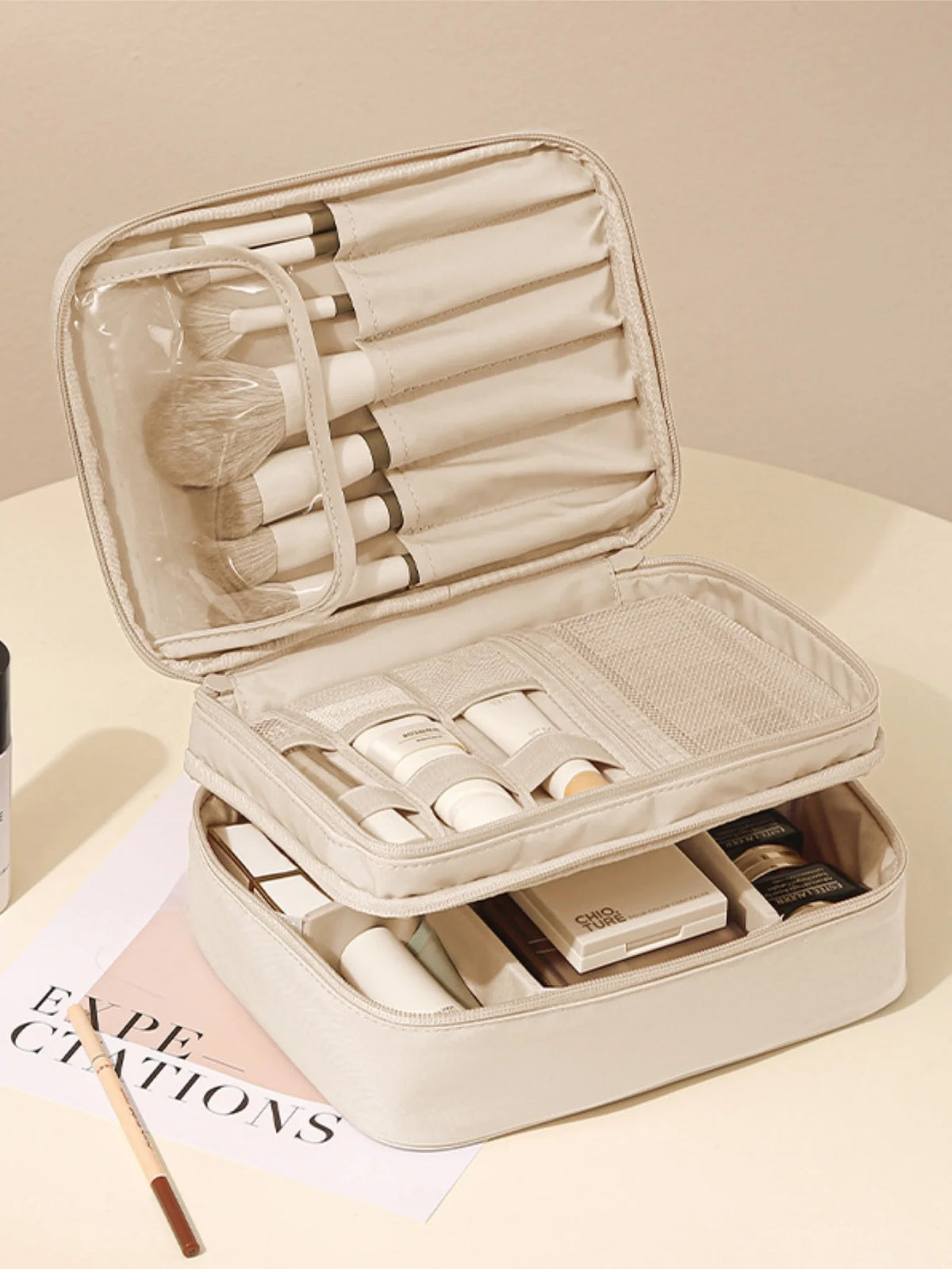 Thickened Oxford Cloth Material, Single or Double Layer, Unisex, Fashionable Toiletry and Makeup Bag, Suitable for Travel, Va