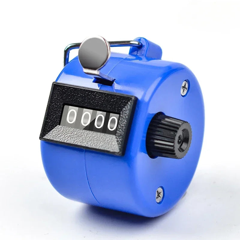 Handheld 4 Digital Tally Counter Mechanical Manual Palm Clicker Number Count Assorted Tally Counter Number Count - Blue