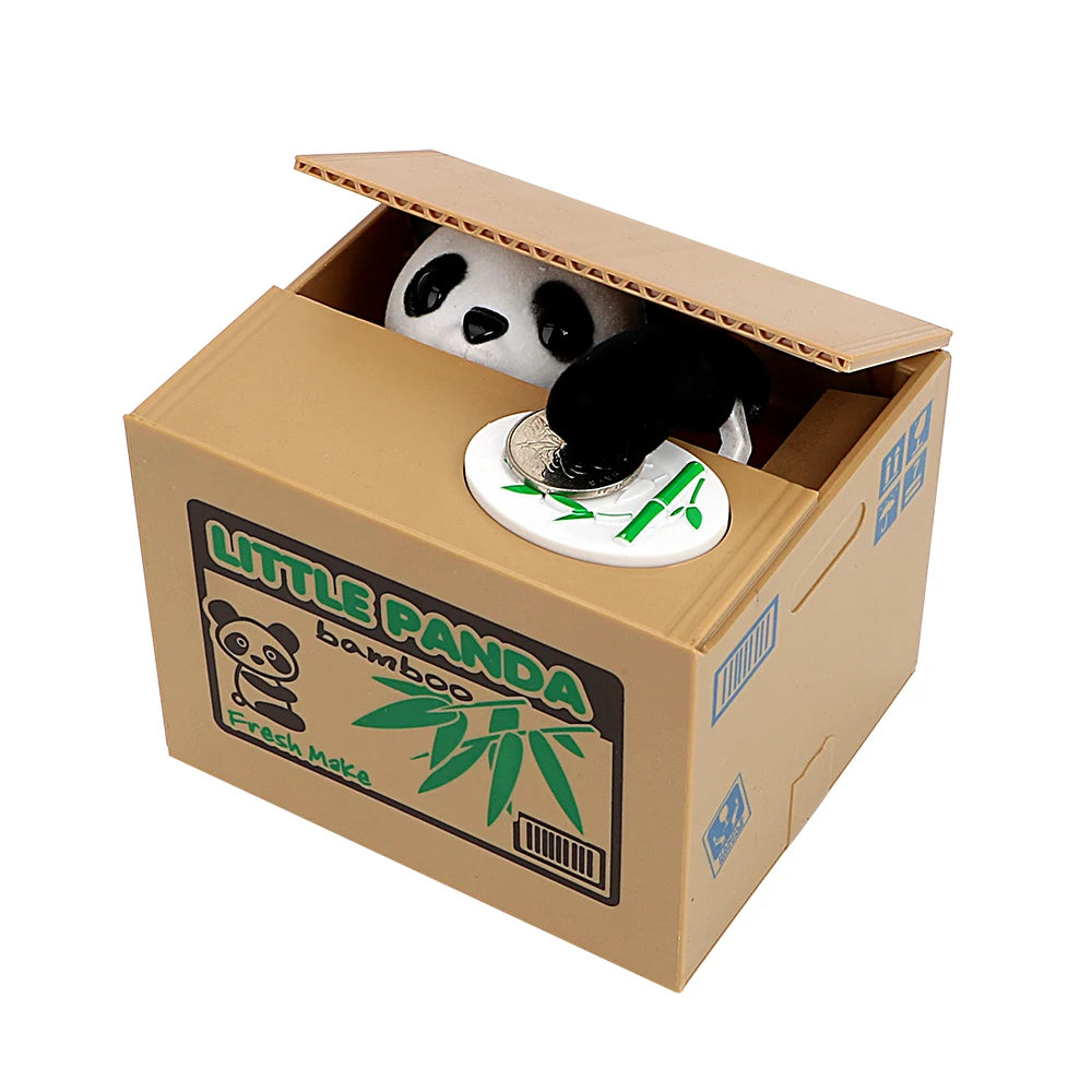 Cute Automated Panda Cat Steal Coin Bank Money Saving Box Electronic Money Boxes Kids Gift Piggy Banks