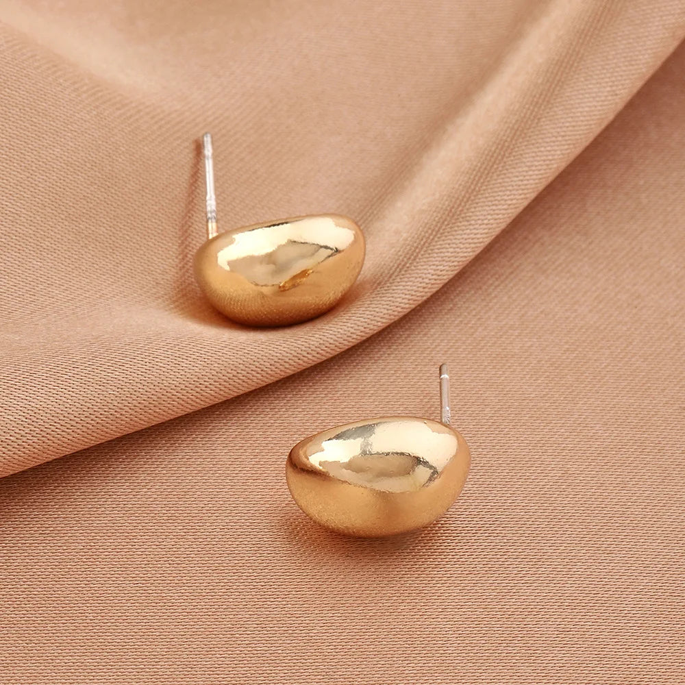 LATS Vintage Exaggerated Personality Semicircle Matte Stud Earrings for Women Temperament Jewelry Party Fashion Accessories G