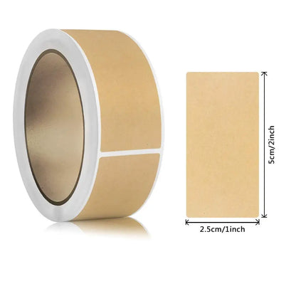 260-800pcs Kraft Paper Stickers Rolls of Self-adhesive Stickers Can be Handwritten Classification Packaging Note