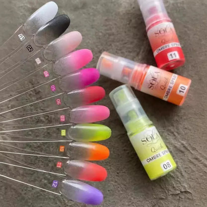 Pastel Neon Gradient Powder Nail Art 10g Ombre Spray Bottle For Nails Hair Party Makeup Face Body Glitter Shiny Powder Costem