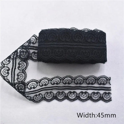 Lace Trim 10 Yards, Black Lace Ribbon for Sewing, Vintage Lace Trim for DIY Crafts, Planner Decorating, Fabric Accent Wide 14