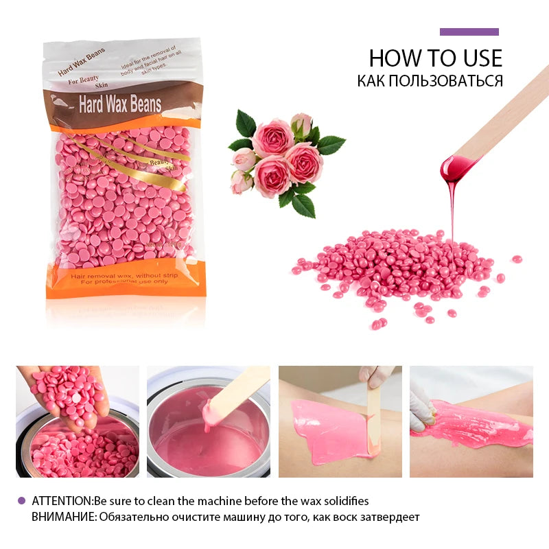 500g/200g/50g Hard Wax Beans for Hair Removal Body European Brazilian Pearl for Wax Warmer Waxing Beans for Wax Heater Machin