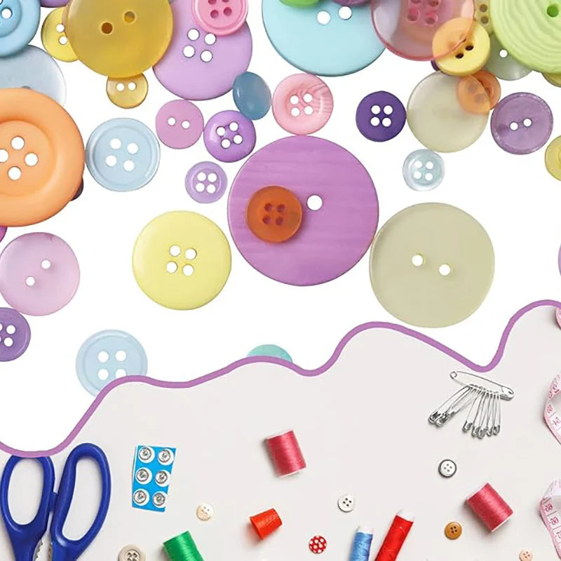 50g/Pack Mix Size Mix color Resin Button 1-3cm Sewing Buttons For Scrapbook Crafts DIY Handmade Sewing Accessories