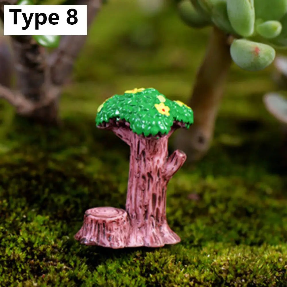 3pcs Table Chairs Miniature Set Mini Fairy Garden Furniture Ornaments Kit for Dollhouse Accessories Home Micro Landscape - No