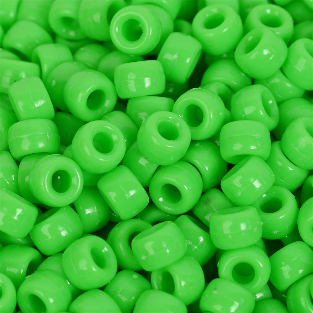 IYOE 100Pcs Pony Beads 6x9mm Glitter Acrylic Beads Luminous Spacer Beads For Diy Craft Jewelry Bracelets Making Hair Supplies