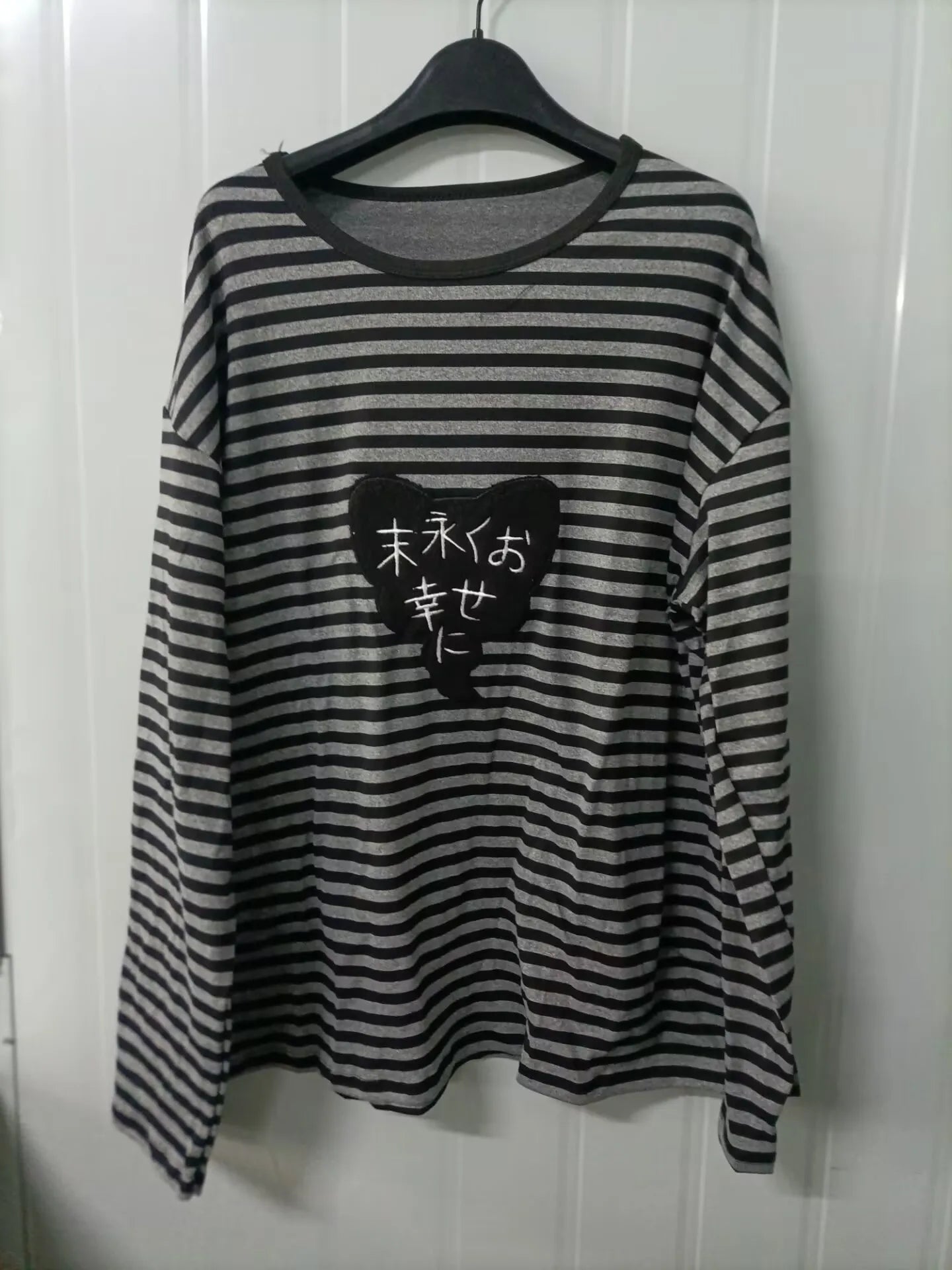 American Punk Vintage O Neck Long Sleeve Shirts All-Match Striped Design Harajuku Embroidery Tops Y2k Aesthetic High Street T