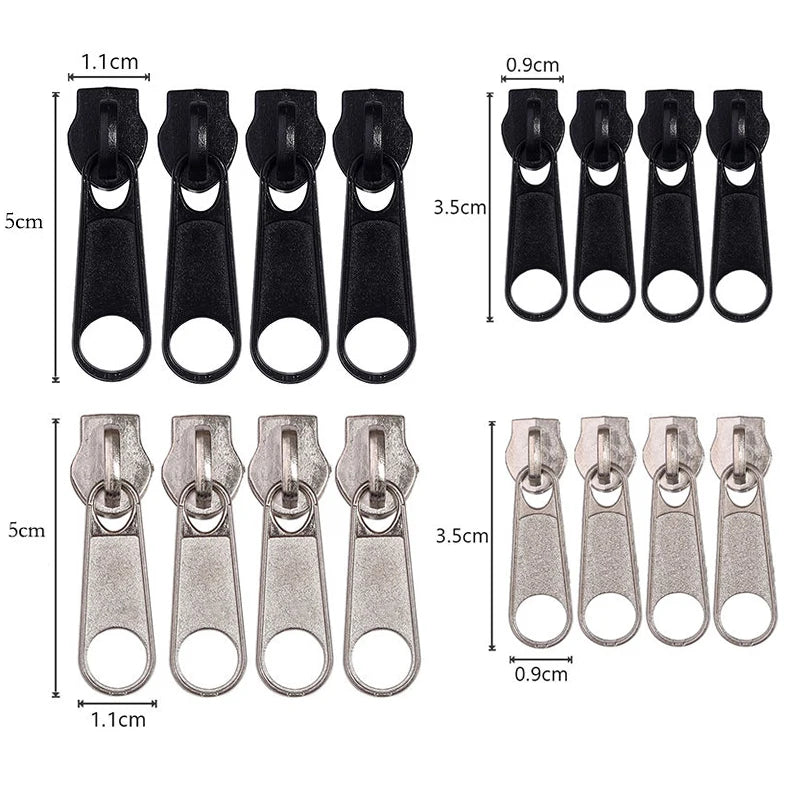 Zipper Head Zipper Repair Kit Easy Fix Zipper Slider Head Puller Closure Universal Replacement Broken Wearable 3# 5# 8# 10# -