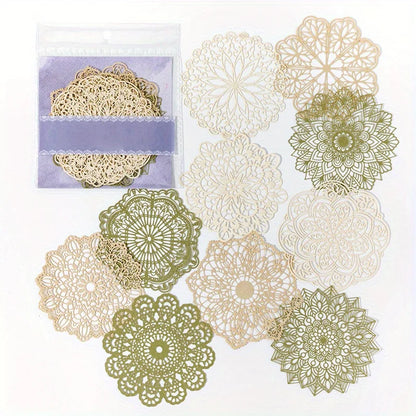 10 pcs Vintage Lace Hollow Material Paper Butterfly Craft Paper Junk Journal Planner Decorative DIY Scrapbooking Material Pac