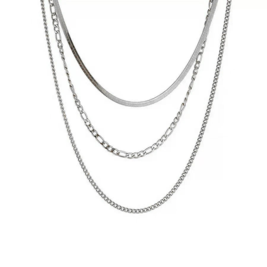 Stainless Steel Heart-shaped Pendant Necklace Metal Waterproof Jewelry For Women - C100 Silver