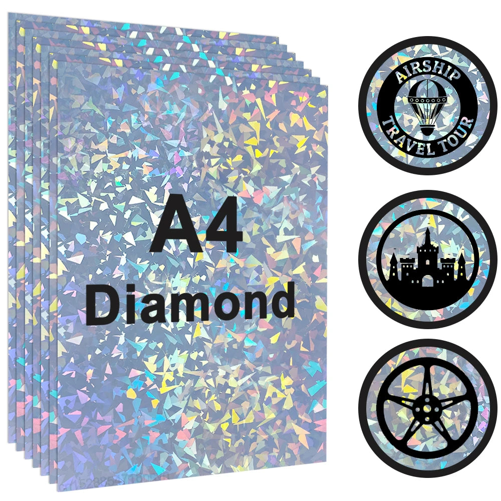 100% Transparent Printable Vinyl Sticker Paper A4 Vinyl Printing Paper for Inkjet Printer DIY Label Sticker Self Adhesive Pap