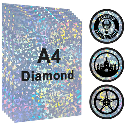 100% Transparent Printable Vinyl Sticker Paper A4 Vinyl Printing Paper for Inkjet Printer DIY Label Sticker Self Adhesive Pap