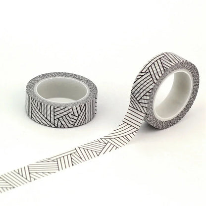 NEW 1PC 10M Decorative Black and White Japanese Washi Tape Set DIY Journaling Adhesive Moon Masking Tape Cute Stationery - NO