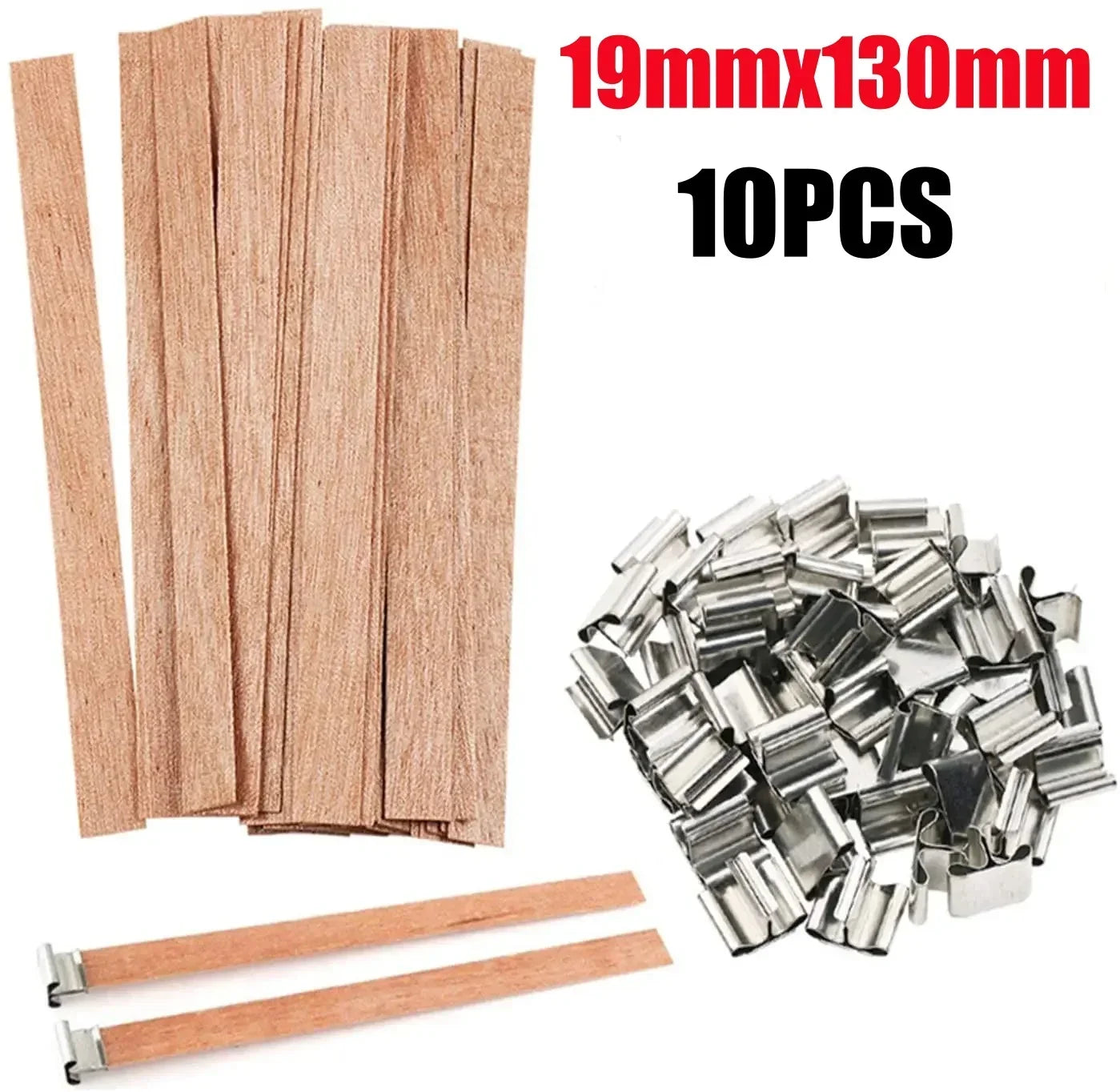 Handmade Soy Wax Candle Wooden Wick DIY Aromatherapy Candle Single Direction Wick Paraffin Wax Candle Crafting Guide - XL-10P