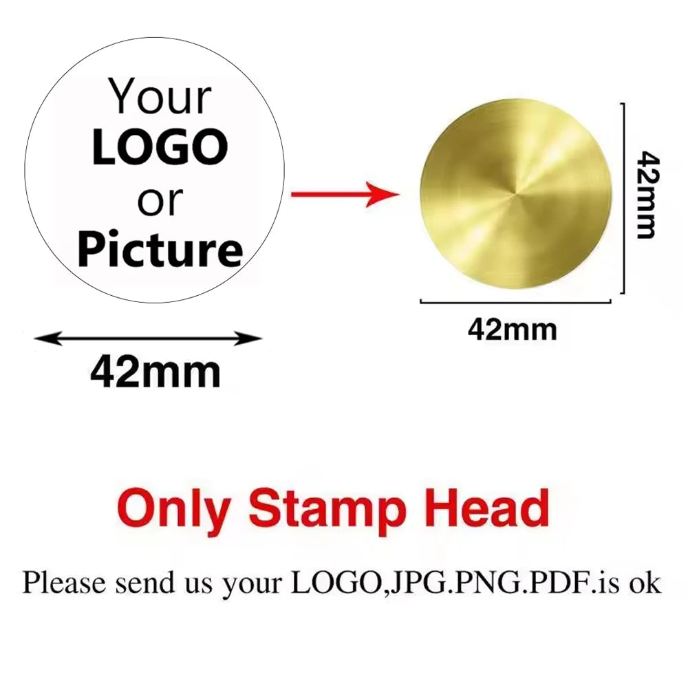 Custom Brass Wax Seal Stamp Personalized LOGO 25/30/40/50mm Round/Square Wax Sealing Head For Wedding Invitation Card Decor S