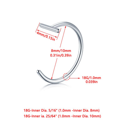 18G Clip-On Fake Lip Ring Stainless Steel Hypoallergenic Punk Non Piercing Lip Hoop 18K Gold Plated Cartilage Conch Cuff Earr