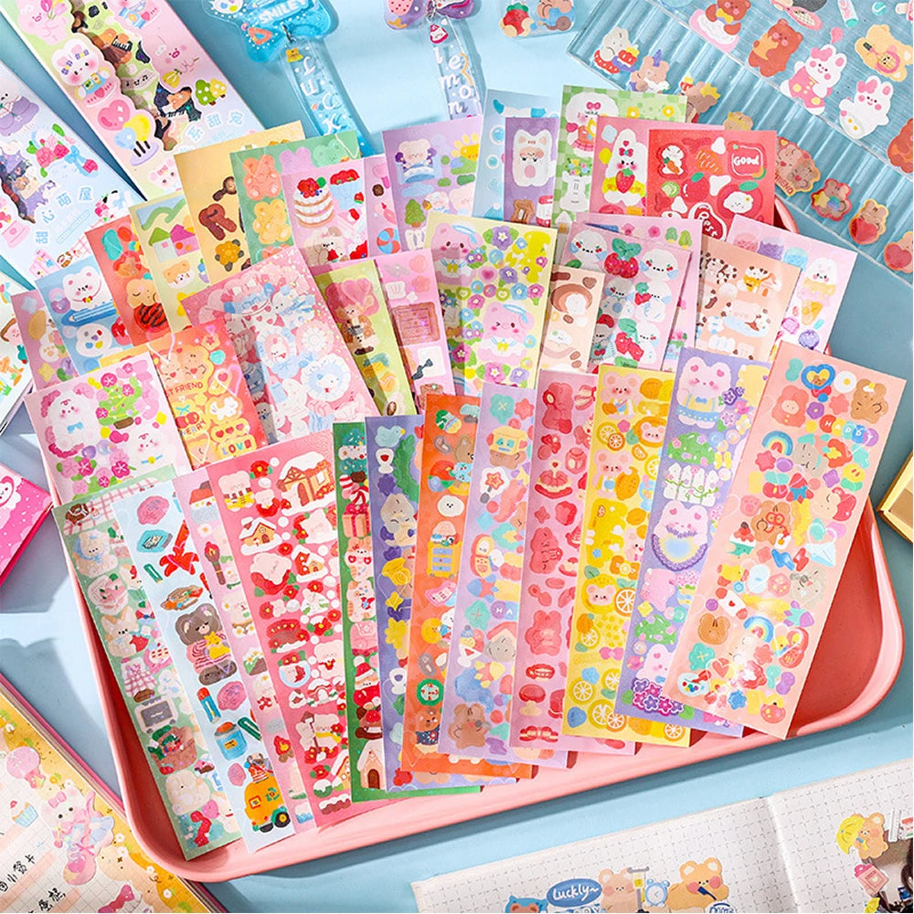 Kawaii Stickers for Kids Cute Stationary Aesthetic Diary Decoration Art Supplies Stickers for Scrapbooking Lot Korean Paper D