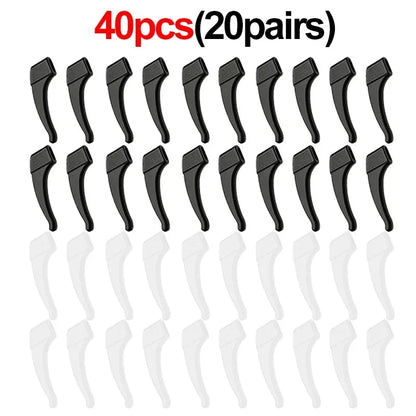 2/40pcs Silicone Ear Hook Anti-slip Glasses Leg Ear Sleeve Bracket Fastener Sunglasses Accessories Grip Anti-fall Eyewear Hol
