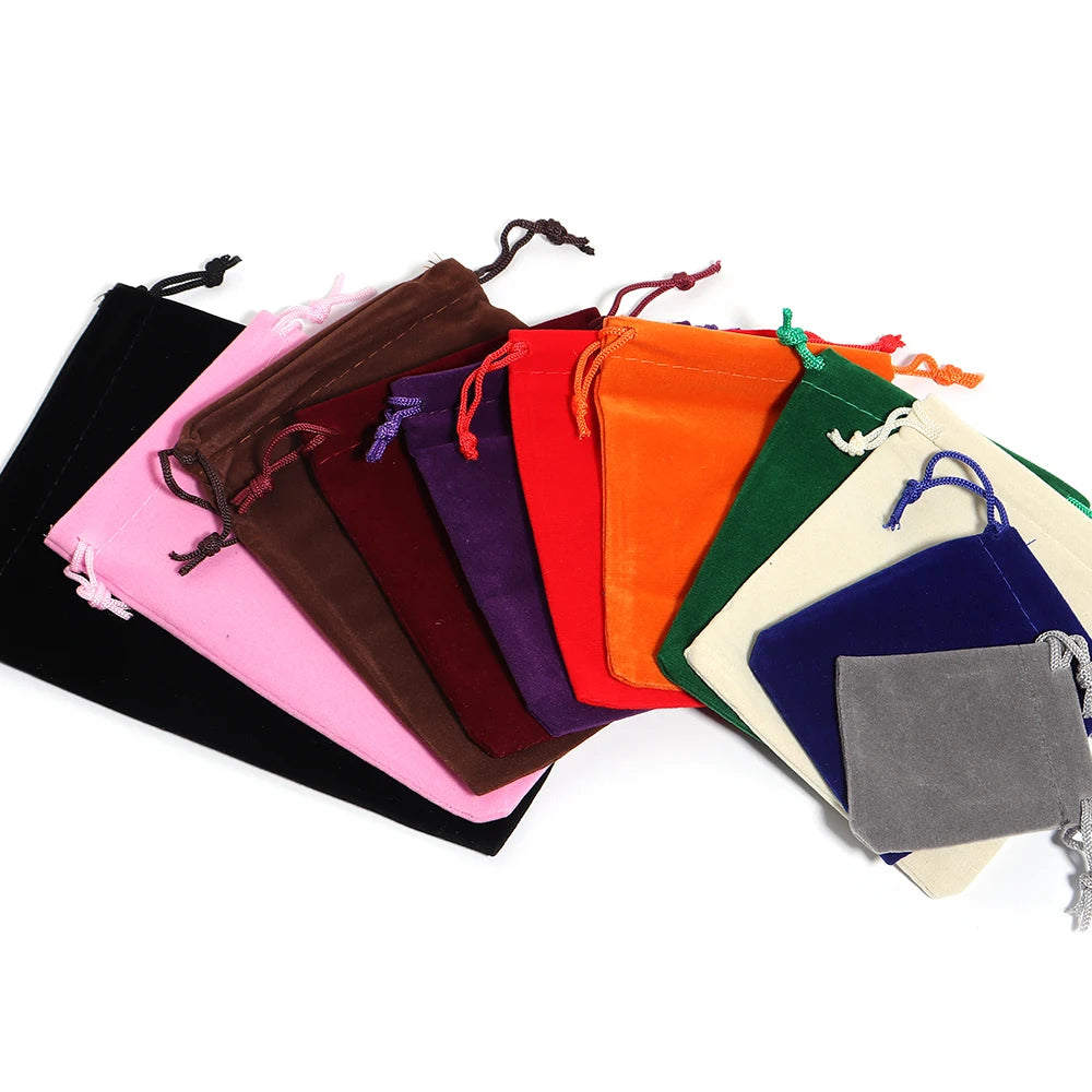 5-10pcs/lot Color Velvet Drawstring Bag Multi-size Packing Sachet for Jewelry Candy Storage Display Festival Gift Packing Pou