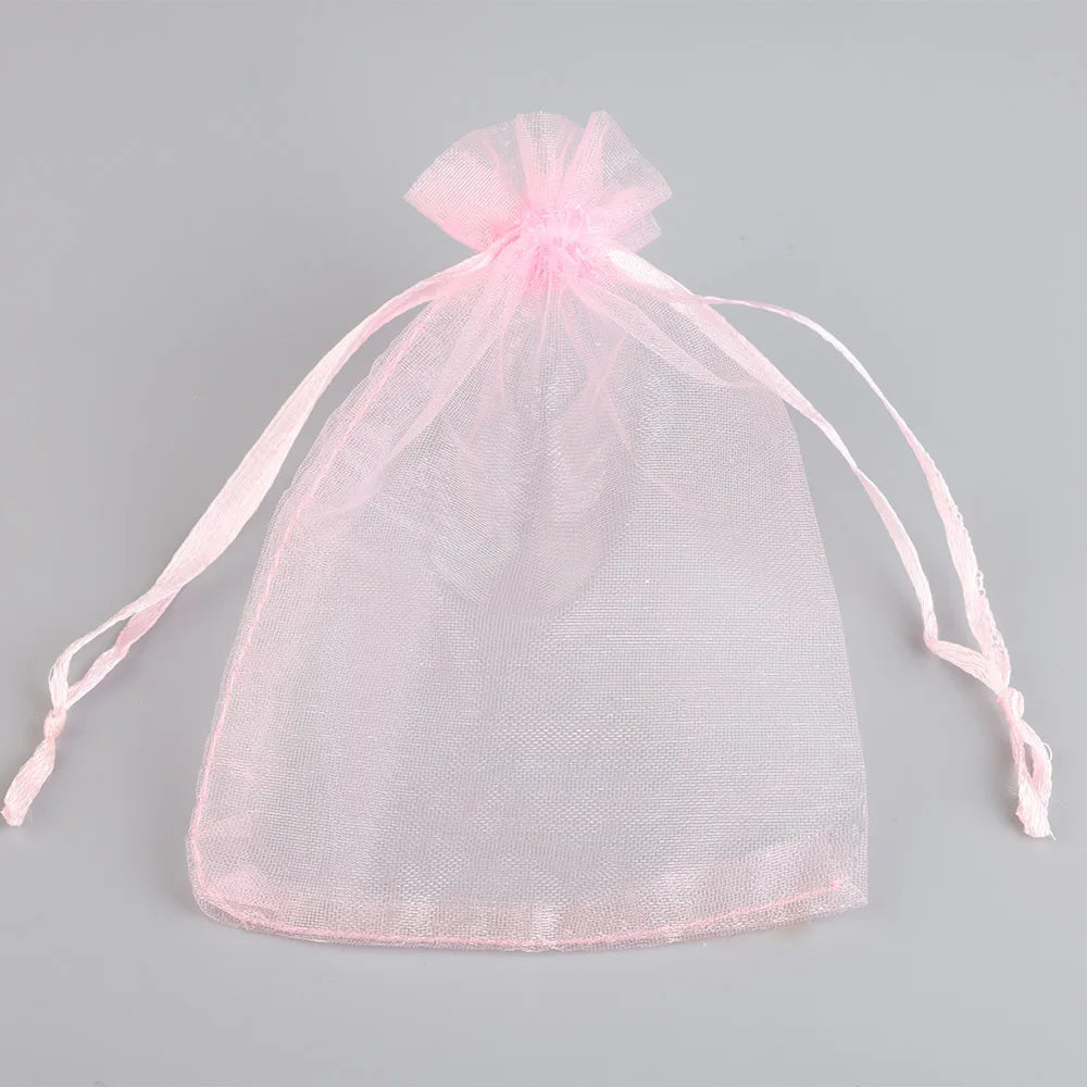 50/100pcs Colorful Organza Gift Bag 5x7 7x9 9x12 10x15 13x18cm Party Wedding Favors Candy Jewelry Packaging Drawstring pouche