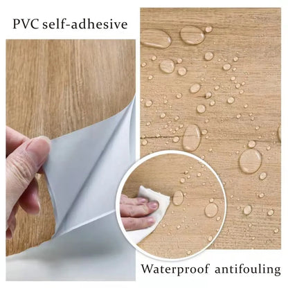 PVC Waterproof Wood Grain 3D Stickers for DIY Wardrobe Cupboard Table Closet Furniture Vinyl Self Adhesive Wallpaper Home Dec