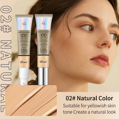 Ocheal 30g CC Cream Foundation Waterproff Concealer Moisturizing Sunscreen Liquid SPF 50+ Long Lasting Brightening Makeup Pri