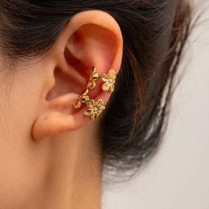 LATS Starfish Shell Flower Clip Earrings for Women Gold/Silver Color Non-Piercing Ear Cuff Daily Jewelry Accessories Party Gi