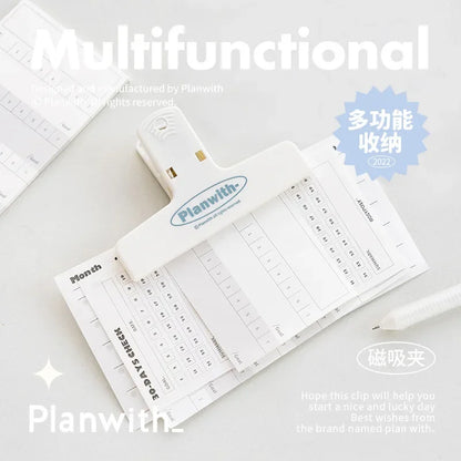 1pc Multifunctional Student Journal Stationery Magnetic Clip Simple Receipt Office Book Securing Storage Clip School Supplies